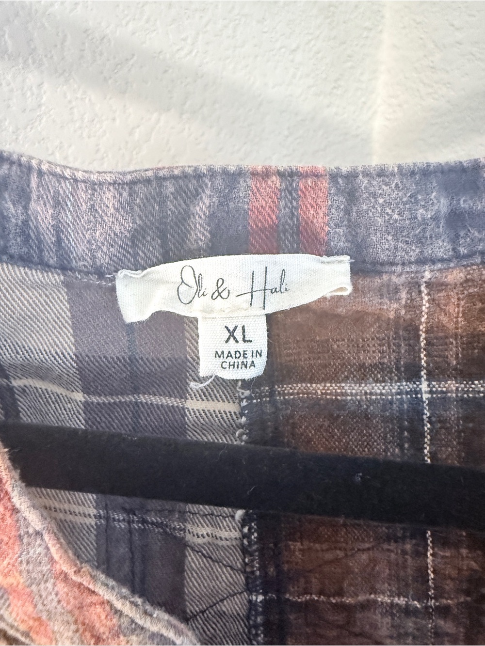 Oli & Hali Patchwork Plaid Sleeveless Jumpsuit in Brown, Gray & Red - Picture 2 of 5